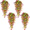 Artificial Flowers for Outdoors Fake Hanging Plants, 4PCS UV Resistant Faux Plastic Greenery Hanging Flowers for Outside Gardens Porch Wall Home Indoor Decor (Mixed Color)